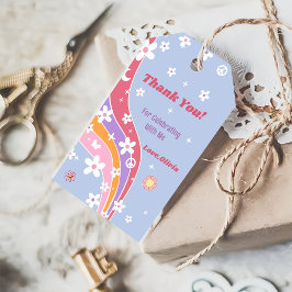 Groovy regenboog verjaardagsfeestje dank u cadeau  cadeaulabel