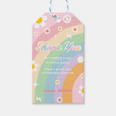 Groovy regenboog verjaardagsfeestje dank u cadeau  cadeaulabel (Voorkant)