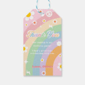 Groovy regenboog verjaardagsfeestje dank u cadeau  cadeaulabel (Achterkant)