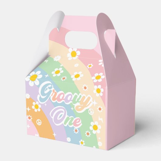 Groovy Regenboog Verjaardagsfeestje Favor Box Bedankdoosjes (Achterkant)