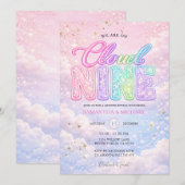 Groovy Regenwolk Nine Glitter Geslacht Reveal Kaart (Voorkant / Achterkant)