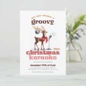 Groovy Rendier Karaoke Grappig Kerstfeest Kaart (Staand voorkant)