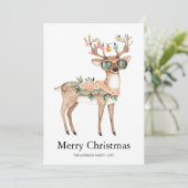 Groovy rendier Vakantie Kerstkaart (Staand voorkant)