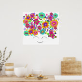 Groovy Rerto Flower Head Poster (Keuken)