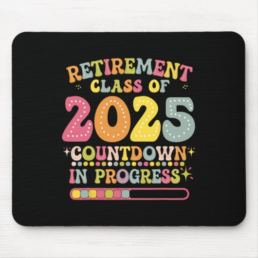 Groovy Retirement Cl Of 2025 Teacher Countdown Loa Muismat (Voorkant)