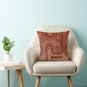 Groovy Retro 1960s Lineair Ontwerp Verbrand Sinaas Kussen (Stoel)