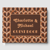 Groovy Retro 1970s Patroon | Foto Bruiloft Gastenboek (Voorkant)