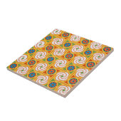 Groovy Retro 1970s Wallpaper Style Decorative Tegeltje (Zijkant)