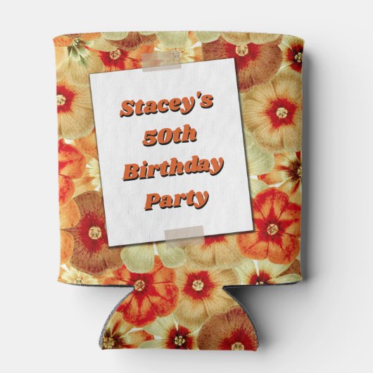 Groovy Retro 50e 60e verjaardag  foto Blikjeskoeler (Achterkant)