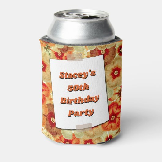 Groovy Retro 50e 60e verjaardag  foto Blikjeskoeler (Blikje Achterkant)