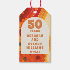Groovy Retro 50e bruiloft Jubileum gunst Cadeaulabel