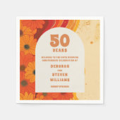 Groovy Retro 50e bruiloft Jubileum Welkomstbord Servet (Voorkant)