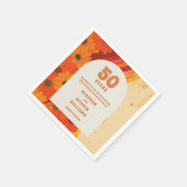 Groovy Retro 50e bruiloft Jubileum Welkomstbord Servet (Hoek)