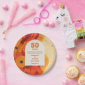 Groovy Retro 50e huwelijksjubileum welkomstbord Papieren Bordje (Feest)