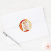 Groovy Retro 50e huwelijksverjaardag cadeautje Ronde Sticker (Envelop)