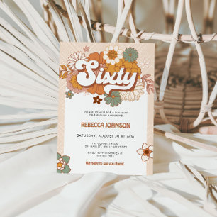 Groovy Retro 60e verjaardagsfeestje Kaart