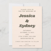 Groovy Retro 60s 70s Aesthetisch Olijf Groen Weddi Kaart (Voorkant)