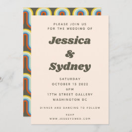 Groovy Retro 60s 70s Aesthetisch Olijf Groen Weddi Kaart