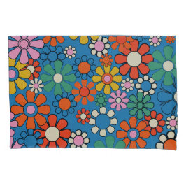 Groovy Retro 60s 70s Bloemen Bloemenpatroon Kussensloop
