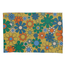 Groovy Retro 60s 70s Bloemen Bloemenpatroon