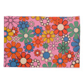 Groovy Retro 60s 70s Bloemen Bloemenpatroon Kussensloop (Achterkant)