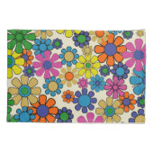 Groovy Retro 60s 70s Bloemen Bloemenpatroon Kussensloop (Achterkant)