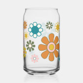 Groovy Retro 60s 70s Bloemen  Esthetisch Blikvorm Glas (Achterkant)