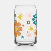 Groovy Retro 60s 70s Bloemen  Esthetisch Blikvorm Glas (Rechts)