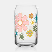 Groovy Retro 60s 70s Bloemen  Esthetisch Blikvorm Glas (Links)