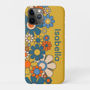 Groovy Retro 60s 70s Bloemen gepersonaliseerd Case-Mate iPhone Case