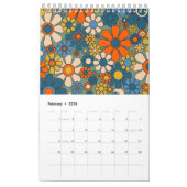 Groovy Retro 60s 70s Bloemenpatroon 2025 Kalender (Feb 2026)