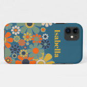 Groovy Retro 60s 70s Bloemenpatroon Gepersonalisee Case-Mate iPhone Case (Achterkant (horizontaal))
