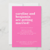 Groovy Retro 60s Flowers Bright Pink Bold Wedding Kaart (Voorkant)