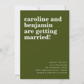 Groovy Retro 60s Flowers Dark Green Boho Wedding Kaart (Voorkant)