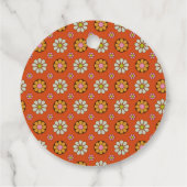 Groovy Retro 60s Flowers Oranje Baby shower Aangep Bedankjes Labels (Achterkant)