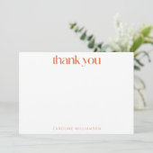 Groovy Retro 60s Flowers Oranje Custom Name Shower Bedankkaart (Staand voorkant)