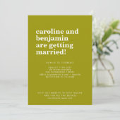 Groovy Retro 60s Flowers Pink Green Bold Wedding Kaart (Staand voorkant)