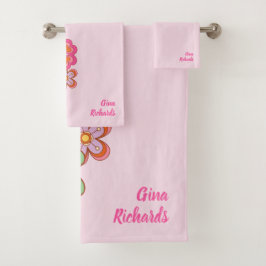 Groovy Retro 60s Hippie Badhanddoek Bad Handdoek