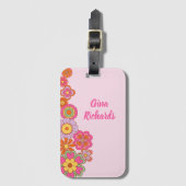 Groovy Retro 60s Hippie Bagagelabel (Voorkant (verticaal))