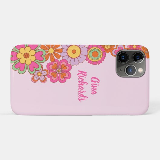 Groovy Retro 60s Hippie Case-Mate iPhone Case (Achterkant (horizontaal))