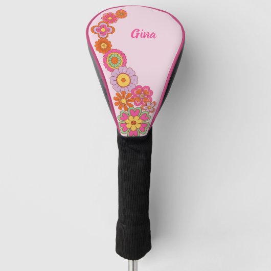 Groovy Retro 60s Hippie Golfheadcover (Voorkant)