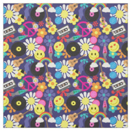 Groovy Retro 60s Hippie Patroon Stof
