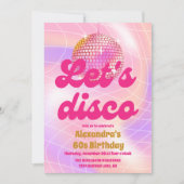 Groovy Retro 60th Let's Disco Verjaardagsfeestje Kaart (Voorkant)