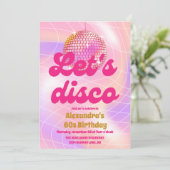 Groovy Retro 60th Let's Disco Verjaardagsfeestje Kaart (Staand voorkant)