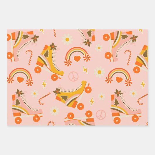 Groovy Retro 70 kerst Inpakpapier Vel (Voorkant 3)