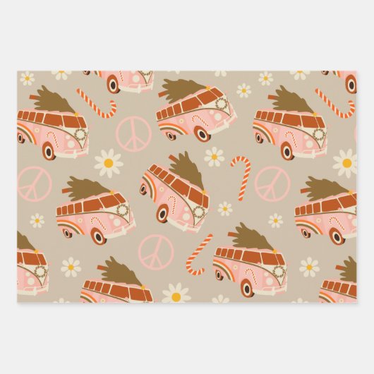 Groovy Retro 70 kerst Inpakpapier Vel (Voorkant 2)