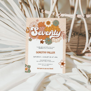 Groovy Retro 70e verjaardagsfeestje Kaart