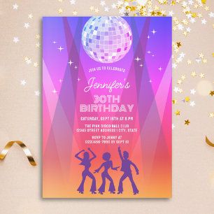 Groovy Retro 70s 80s Disco 30e Verjaardagsfeestje Kaart