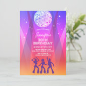 Groovy Retro 70s 80s Disco 30th Birthday Party Kaart (Staand voorkant)