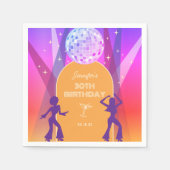 Groovy Retro 70s 80s Disco 30th Birthday Party Servet (Voorkant)